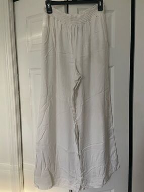 wild fable Creamy White Wide-Leg Smocked Waist Pants